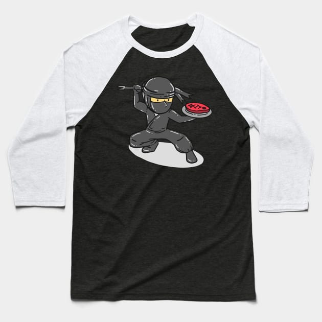 Cool BBQ Meat Dining Ninja Baseball T-Shirt by Shirtbubble